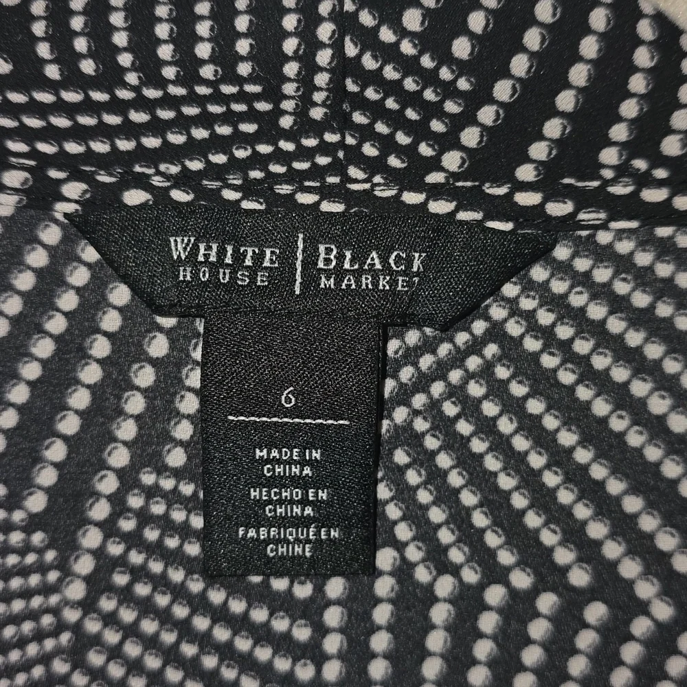 White House Black Market Black and White Geometric‎ Blouse